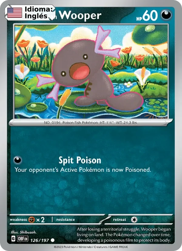 Paldean Wooper (126) — Obsidian Flames