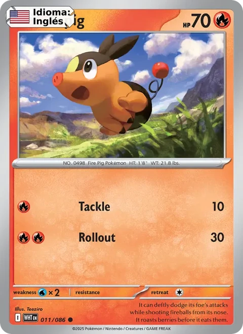 Tepig (011) — White Flare