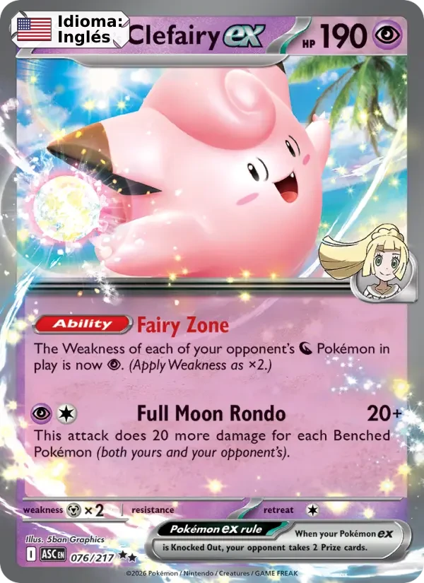 Lillie's Clefairy ex (076) — Ascended Heroes