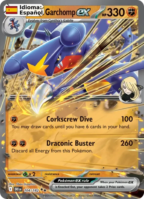 Cynthia's Garchomp ex (104) — Destined Rivals
