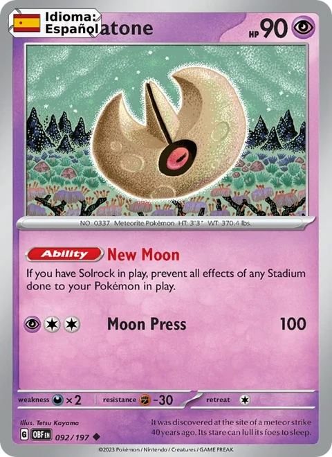 Lunatone (092) — Obsidian Flames