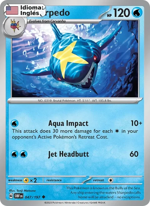 Sharpedo (047) — Obsidian Flames