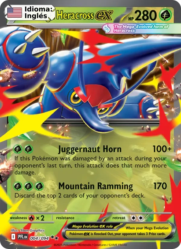 Mega Heracross ex (004) — Phantasmal Flames