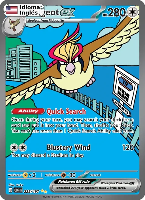 Pidgeot ex (225) — Obsidian Flames