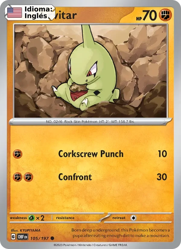 Larvitar (105) — Obsidian Flames