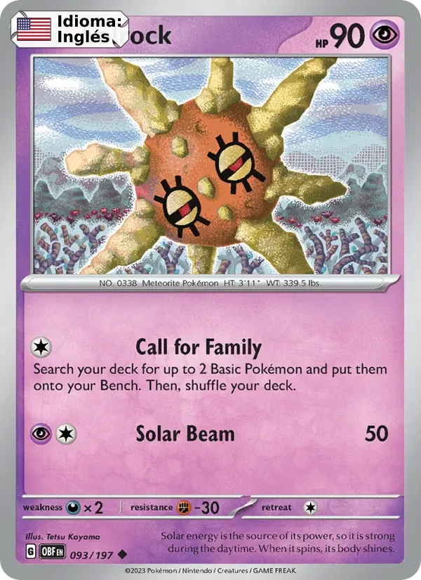 Solrock (093) — Obsidian Flames