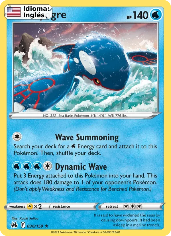 Kyogre (036) — Crown Zenith