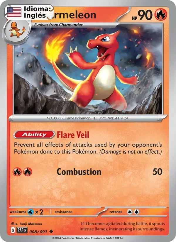 Charmeleon (008) — Paldean Fates