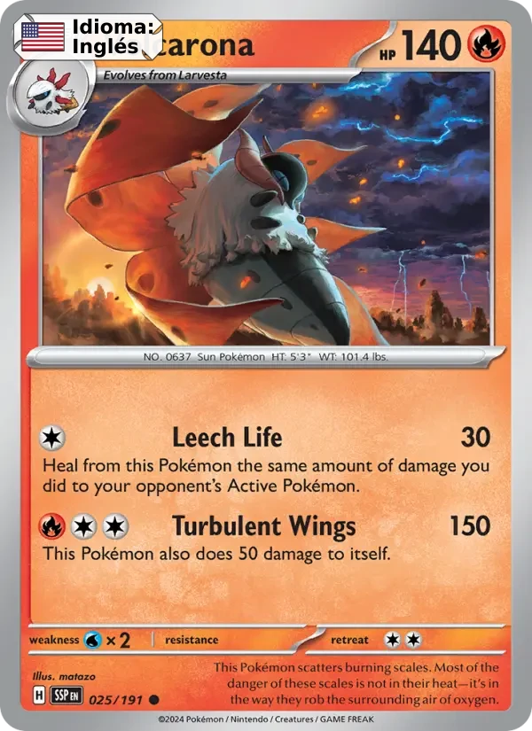 Volcarona (025) — Surging Sparks