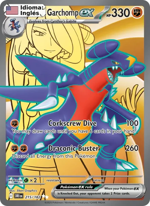 Cynthia's Garchomp ex (215) — Destined Rivals