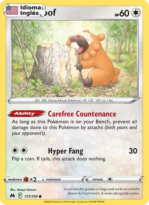 Bidoof (111) — Crown Zenith
