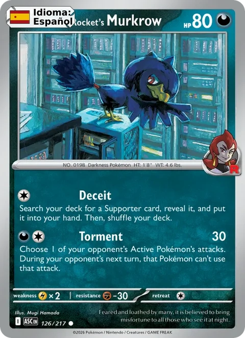 Team Rocket's Murkrow (126) — Ascended Heroes