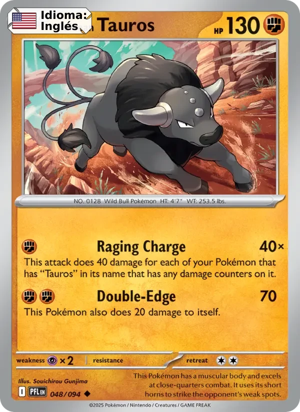 Paldean Tauros (048) — Phantasmal Flames