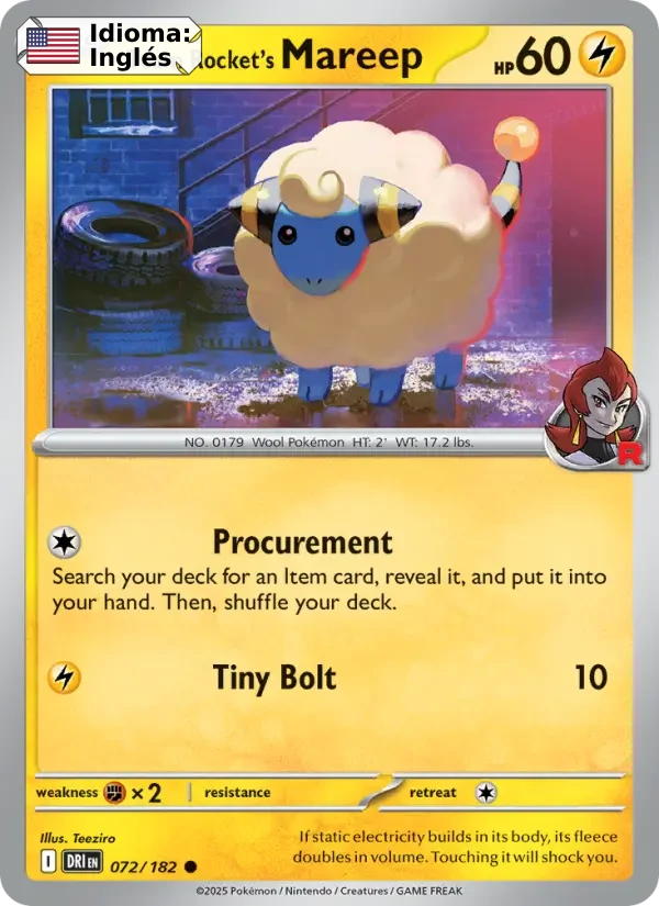 Team Rocket's Mareep (072) — Destined Rivals