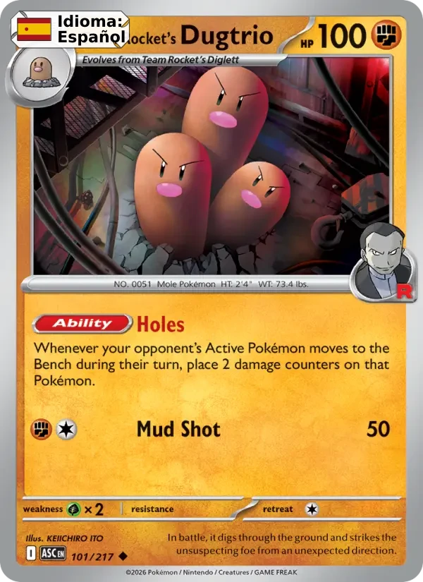 Team Rocket's Dugtrio (101) — Ascended Heroes